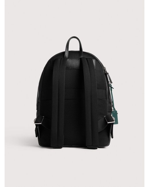 Coccinelle Black Grained Leather Backpack Smart To Go Large
