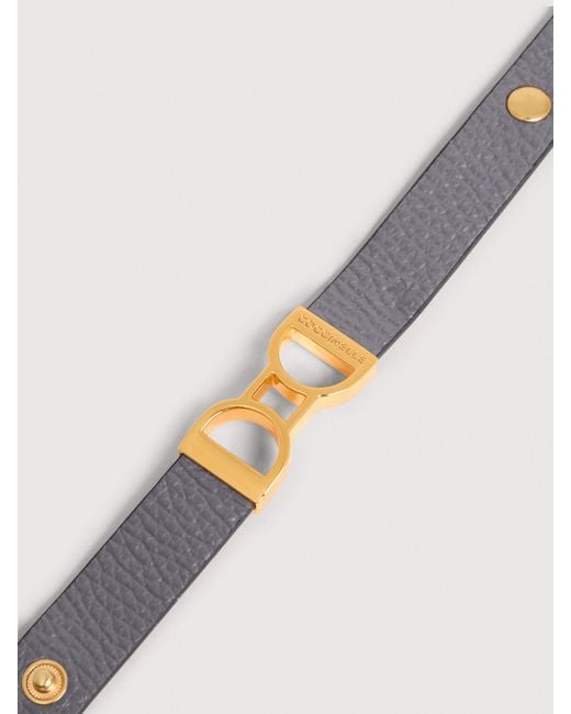Coccinelle Multicolor Grained Leather Bracelet Arlettis Ribbon
