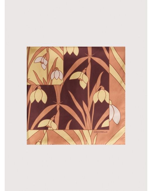 Coccinelle Multicolor Silk Foulard Maxi Snowdrops