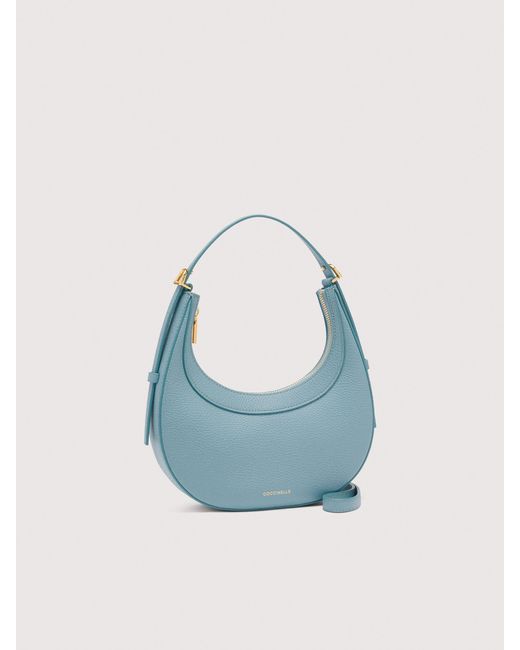 Coccinelle Blue Grained Leather Minibag Whisper
