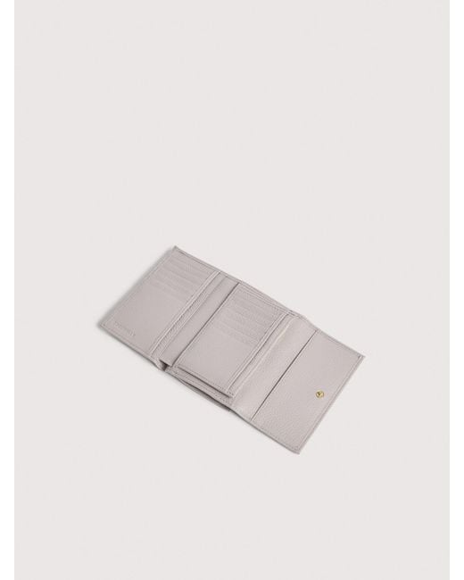 Coccinelle Natural Grainy Leather Purse Metallic Medium