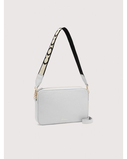 Coccinelle White Umhängetasche Aus Genarbtem Leder Tebe Small