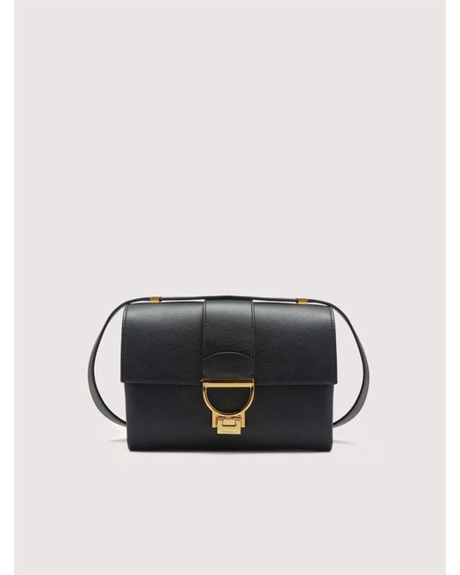 Coccinelle Black Vintage-Effect Leather Shoulder Bag Arlettis Vintage Small