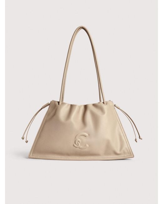 Coccinelle Natural Smooth Leather Shoulder Bag Dulse Medium