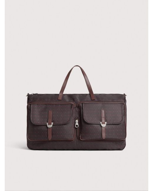 Coccinelle Brown Monogram Nylon Handbag Smart To Go Campus Medium