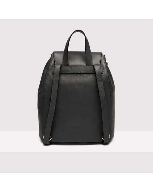 Coccinelle Black Grainy Leather Backpack Beat Soft