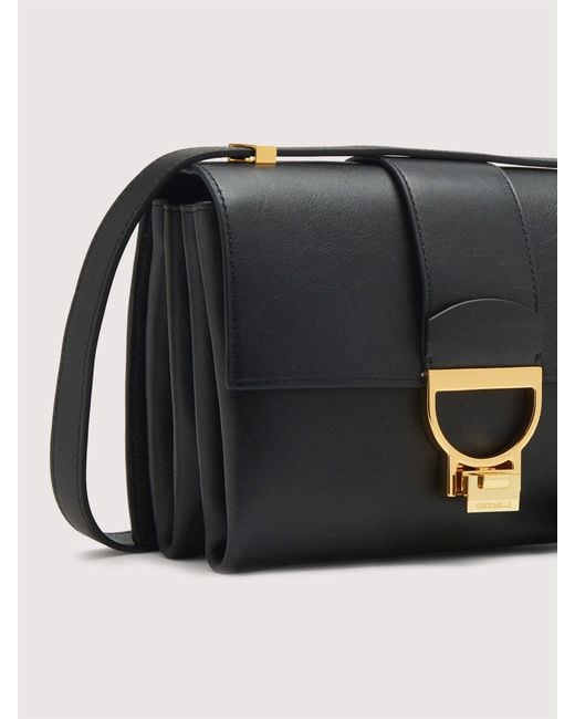 Coccinelle Black Vintage-Effect Leather Shoulder Bag Arlettis Vintage Small