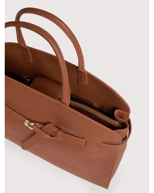 Coccinelle Brown Smooth Leather Handbag Sabine Large
