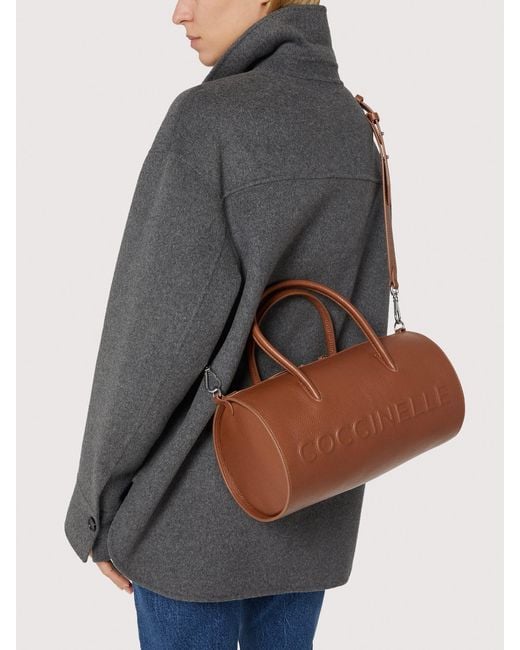 Coccinelle Black Grained Leather Handbag Myrtha Large