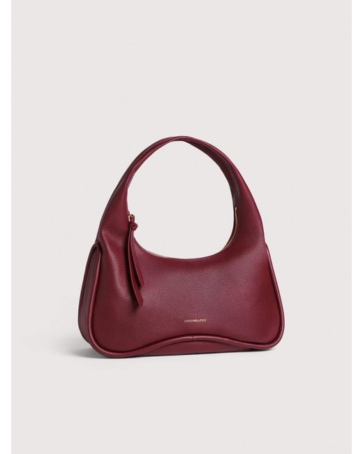 Coccinelle Red Schultertasche Aus Genarbtem Leder Sven Large