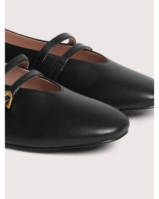 Coccinelle Black Smooth Leather Ballet Flats Risako