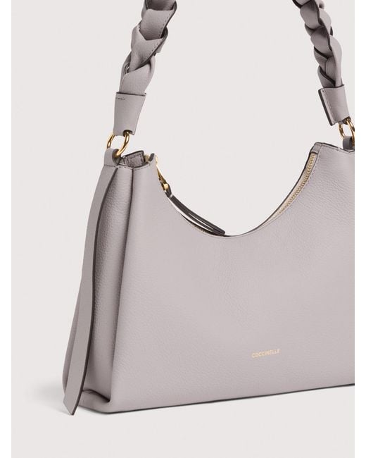 Coccinelle Natural Two-Sided Leather Shoulder Bag Boheme Small
