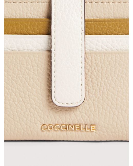 Coccinelle Natural Small Grained Leather Wallet Metallic Medium