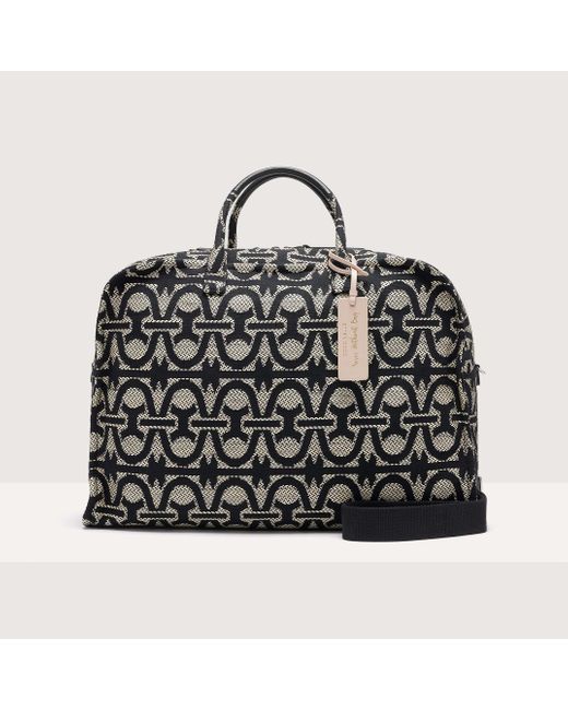 Coccinelle Black Monogram Jacquard Summer Fabric Handbag Never Without Bag Summer Monogram Large