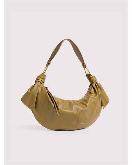 Coccinelle Metallic Smooth Leather Shoulder Bag Furoshiki Medium
