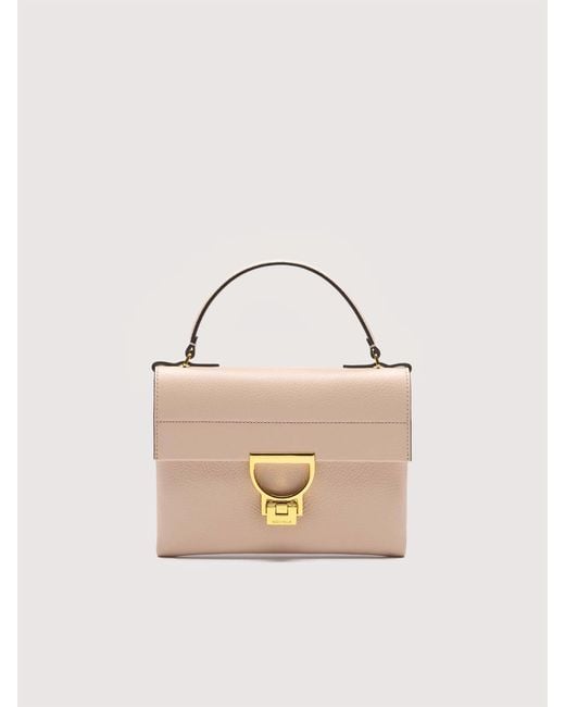 Coccinelle Pink Grained Leather Clutch Bag Arlettis Mini