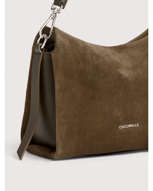 Coccinelle Metallic Suede And Grained Leather Handbag Boheme Small
