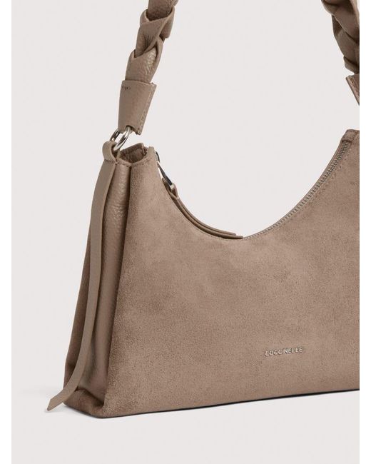 Coccinelle Natural Suede Shoulder Bag Boheme Small