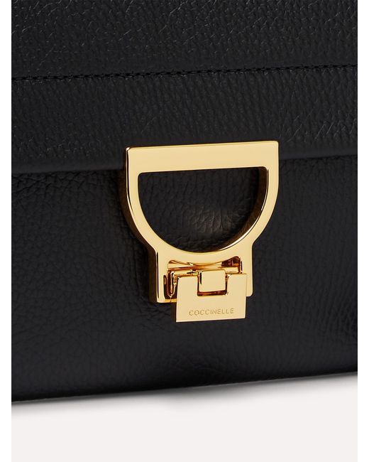 Coccinelle Black Grained Leather Clutch Bag Arlettis Mini