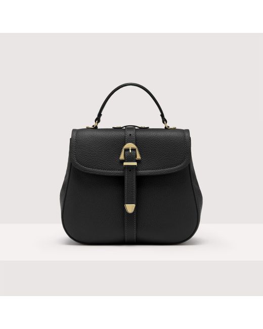 Coccinelle Black Grained Leather Handbag Magalù Small