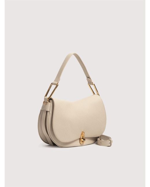 Coccinelle Natural Grained Leather Handbag Magie Medium