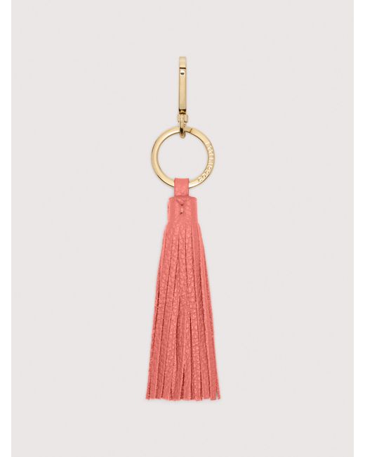 Coccinelle Pink Schlüsselanhänger Aus Genarbtem Leder Und Metall Tassel
