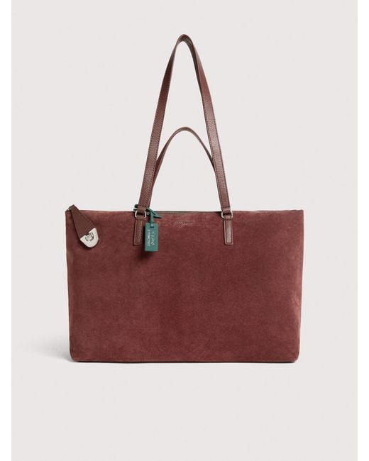 Coccinelle Red Suede Handbag Smart To Go Beat Generation Large