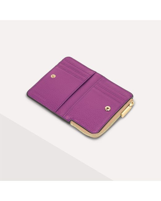 Coccinelle Natural Grained Leather Card Holder Metallic Tricolor