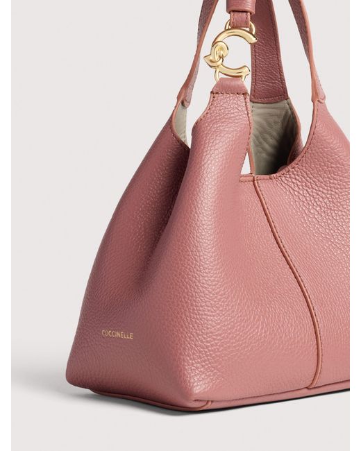 Coccinelle Pink Grained Leather Handbag C-Easy Small