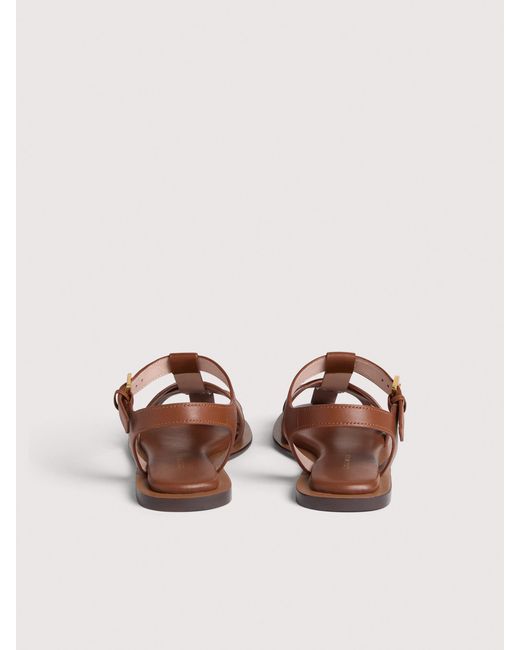 Coccinelle Brown Cowhide-Effect Smooth Leather Sandals Sunup