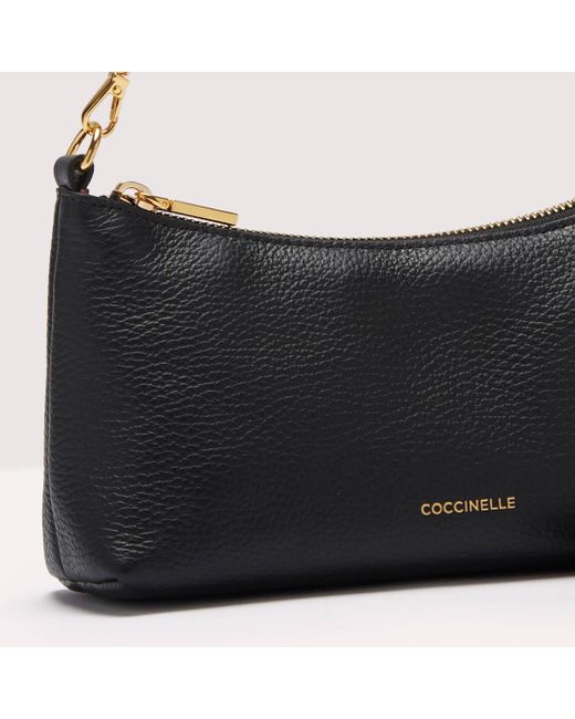 Coccinelle Black Grained Leather Minibag Aura