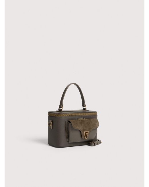 Coccinelle Natural Grained Leather, Suede And Waxed Fabric Minibag Beat Generation Mini