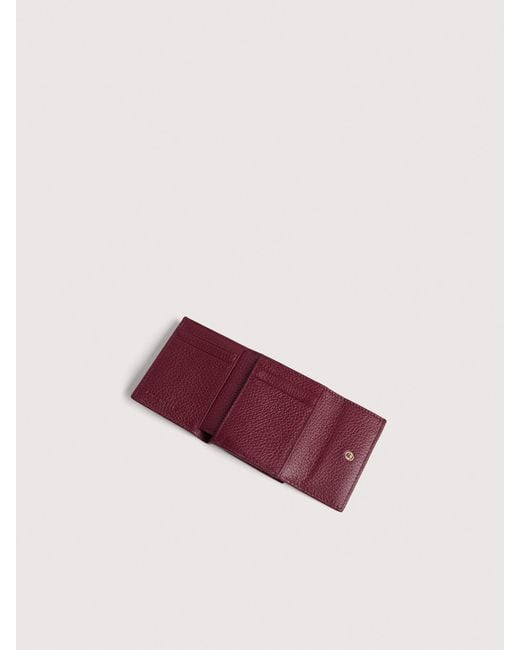 Coccinelle Pink Small Grained Leather Wallet Metallic Soft