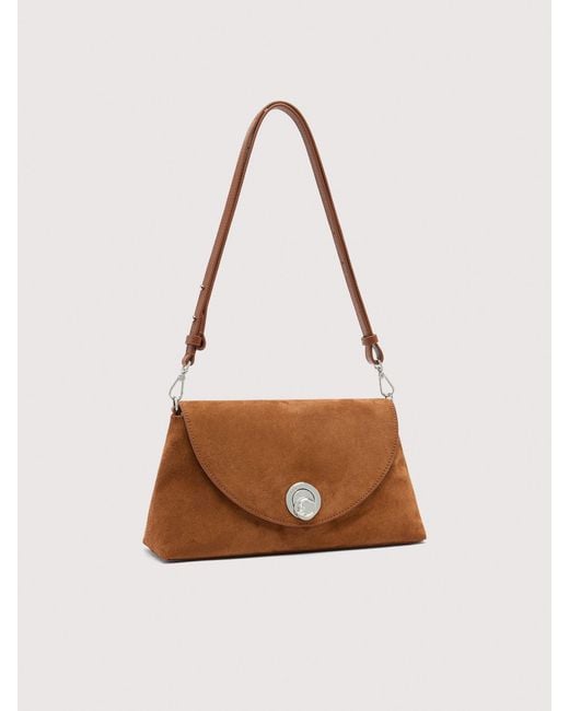 Coccinelle White Suede Shoulder Bag Nikla Medium