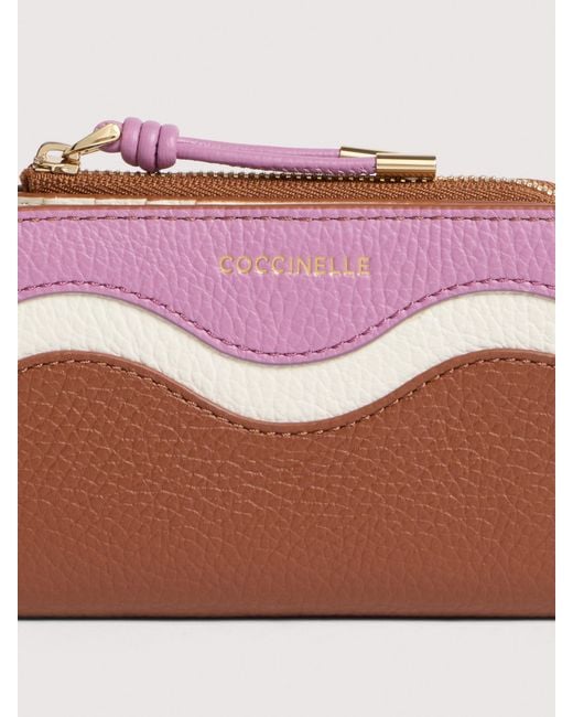 Coccinelle Pink Grained Leather Wallet Nami Small