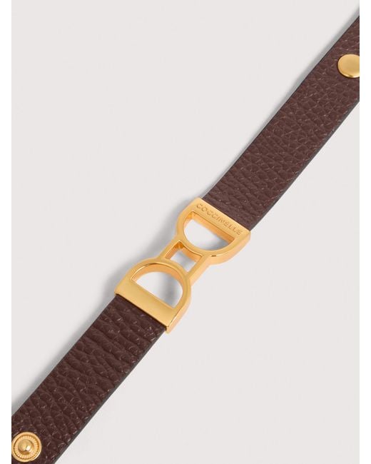 Coccinelle Multicolor Grained Leather Bracelet Arlettis Ribbon