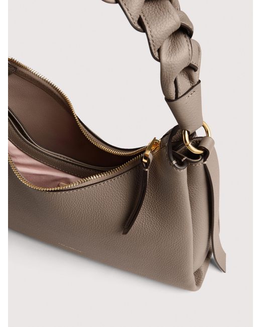 Coccinelle Natural Schultertasche Aus Doubleface-Leder Boheme Small