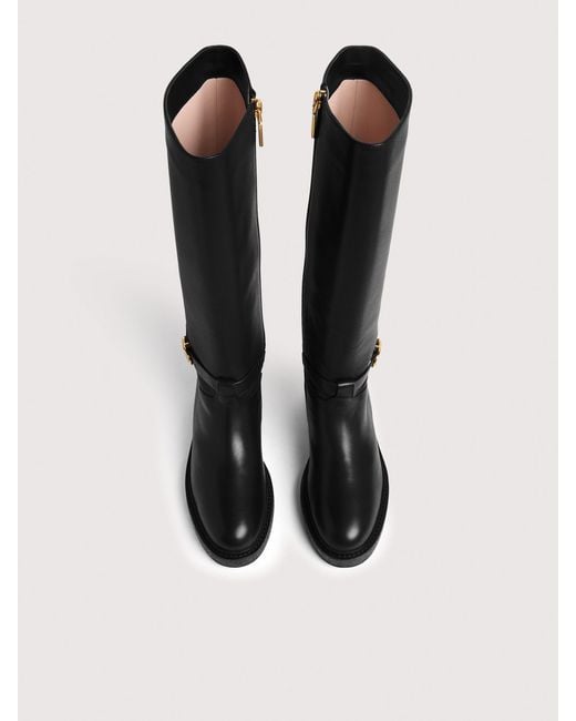 Coccinelle Black Vintage-Effect Leather Ankle Boots C-Saddle