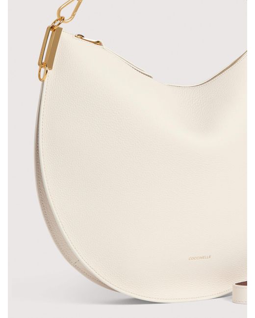 Coccinelle Natural Two-Sided Leather Shoulder Bag Sunup Large