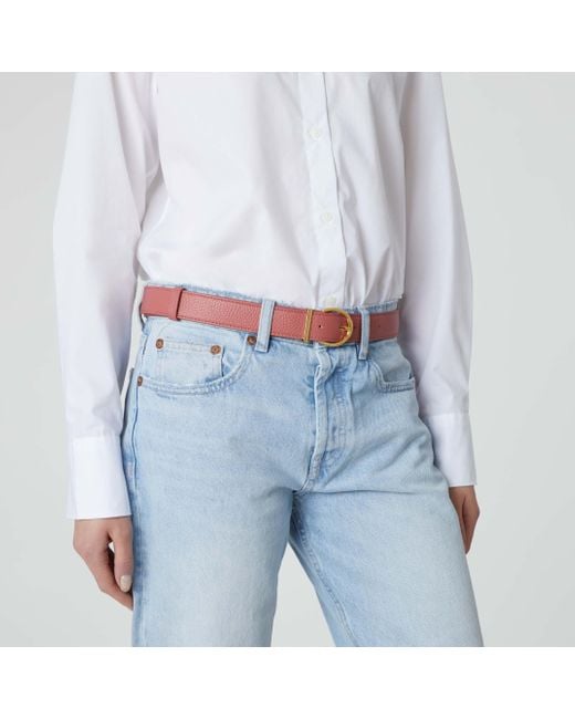 Coccinelle White Grained Leather Belt Beth