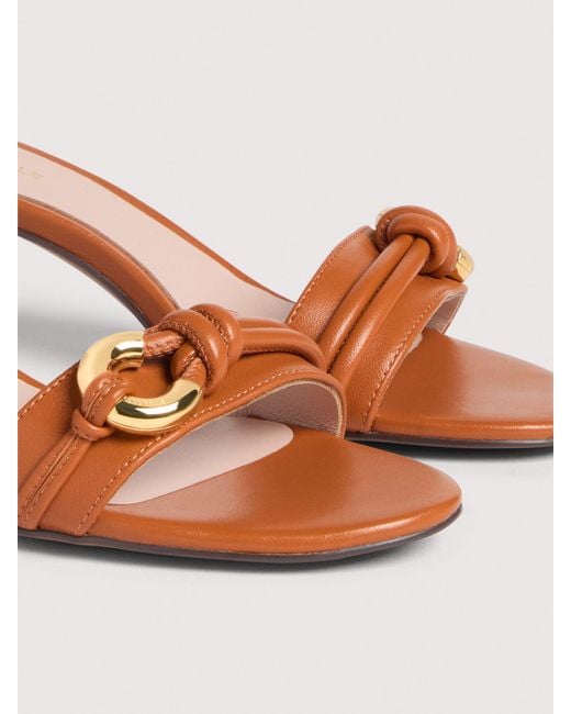 Coccinelle Pink Smooth Leather Sandals Finn