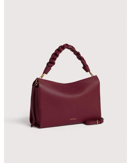 Coccinelle Purple Schultertasche Aus Double-Leder Boheme Medium