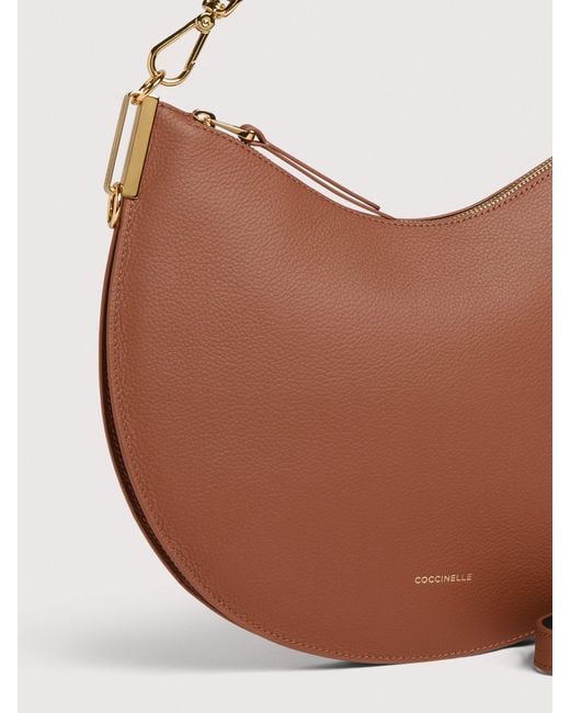 Coccinelle White Two-Sided Leather Shoulder Bag Sunup Medium