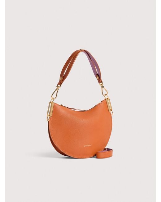 Coccinelle Orange Two-Sided Leather Shoulder Bag Sunup Small