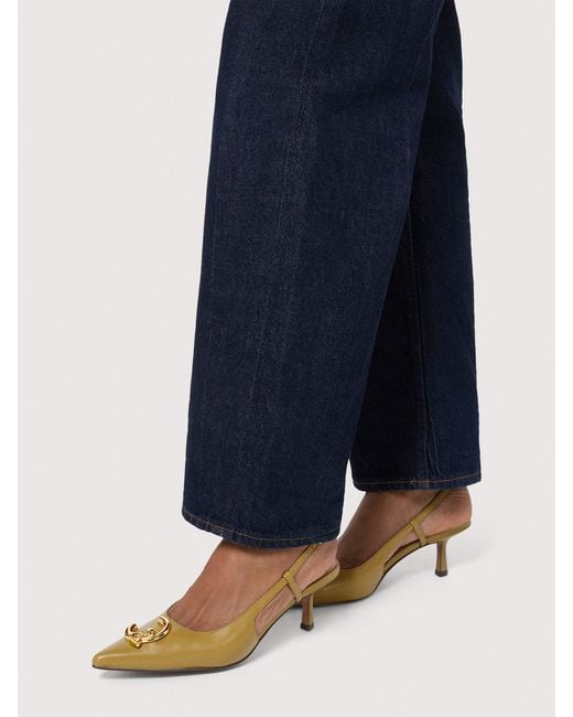 Coccinelle Natural Smooth Leather Slingbacks With Heel C-Me Smooth