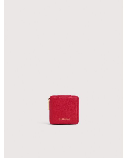 Coccinelle Pink Grained Leather Jewellery Case Jewelry Small