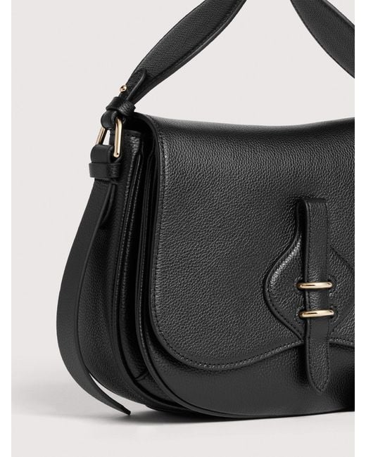 Coccinelle Black Micro Grained Leather Handbag Mavery Medium