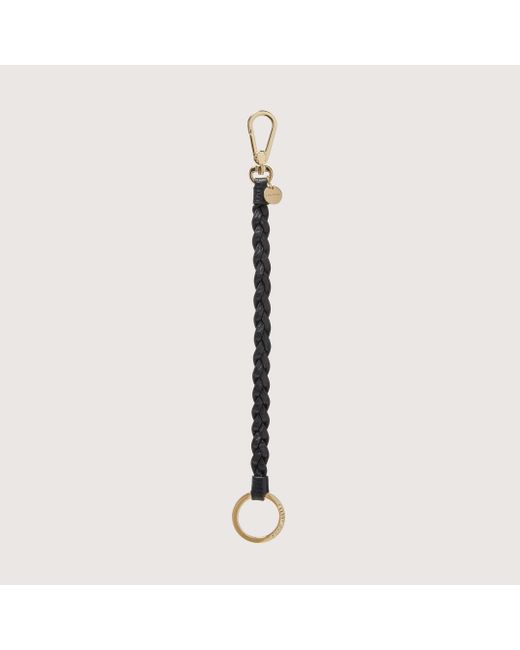 Coccinelle Leather And Metal Key Ring Bump in Natural | Lyst