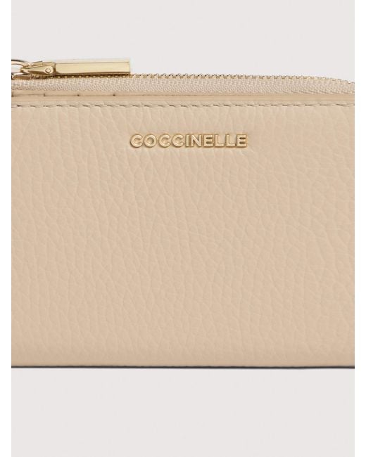 Coccinelle Natural Small Grained Leather Wallet Metallic Small