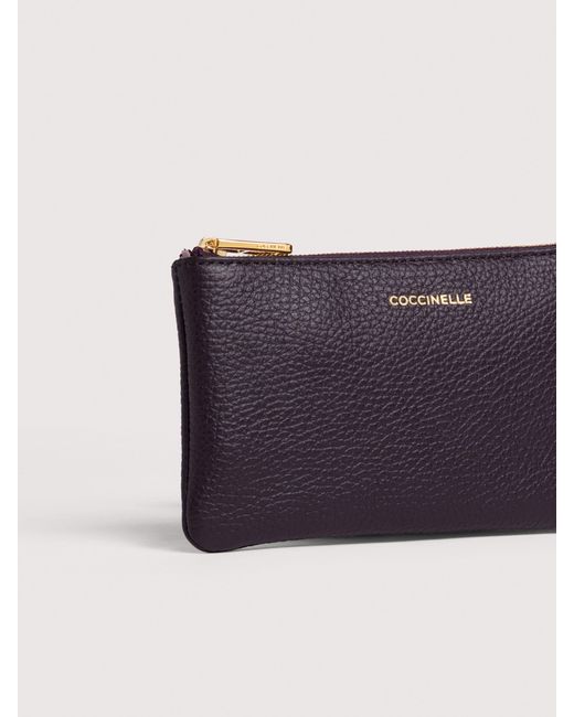 Coccinelle White Pochette Aus Genarbtem Leder Alias Small